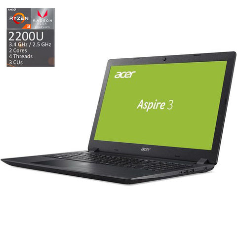 NB Acer Aspire 3 A315-41G-R1N2/15.6" FHD Antiglare/ AMD DUAL Core Ryzen™ 3 2200U (2.5GHz - 3.4GHz, 1MB L2 Cache) Video Radeon™ 535 2GB DDR5/8GB(1x8GB) DDR4/1000GB+(m.2 slot SSD free)/W/o ODD/802.11ac/2CELL/ LINUX, Obsidian Black