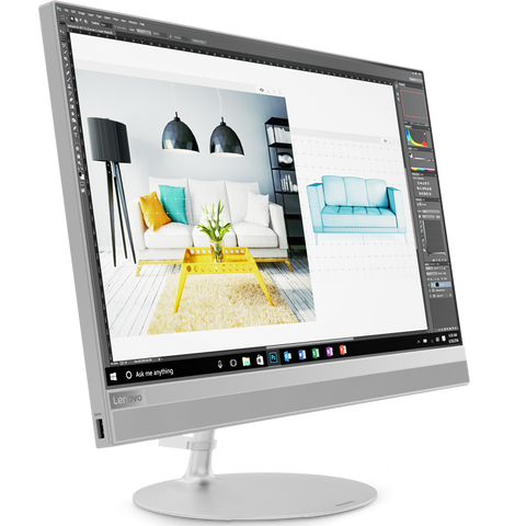 Lenovo IdeaCentre AIO 520 21.5" IPS FullHD i5-7400T up to 3.0GHz QuadCore, 8GB DDR4, 1TB 3.5" + free PCIe slot, DVD, WiFi, BT, FullHD cam, Silver