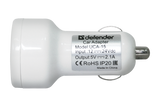 Defender Адаптер за кола UCA-15, 2 x USB, 5V/2A+1А, блистер, бял
