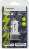 Defender Адаптер за кола UCA-03, 3 x USB, 5V / 4A  ( 2A+1A+1A), бял