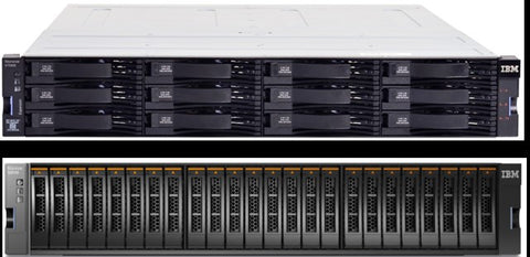 IBM Storwize V5030 SFF Control, 2x400GB 2.5 Inch Flash Drive, 5x900GB 10K 2.5 Inch HDD, 2xQuad Port 16Gb FC Adapter Pair, Cache Upgrade, 8x 5m Fiber Cable (LC), FullFeature SW with 3YR SWMA
