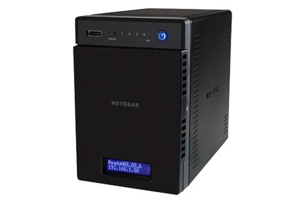 Сторидж Netgear READYNAS 214 (4 BAY DISKLESS), QC 1,4GHz ARM, 2G RAM, 2 x Gigabit ports, 3 x USB 3.0, 1 x eSATA