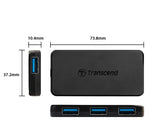 USB 3.0 4-портов хъб Transcend USB 3.0, 4-Port HUB, Ultra slim and portable, Black