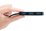 USB 3.0 4-портов хъб Transcend USB 3.0, 4-Port HUB, Ultra slim and portable, Black