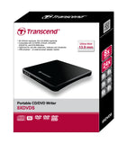 Оптично устройство Transcend 8X Portable DVD Writer, Extra Slim Type USB, 13.9mm thick, Black