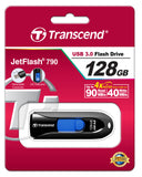Флаш памет Transcend 128GB JetFlash 790 USB 3.0, read-write: up to 90MBs, 45MBs, Black