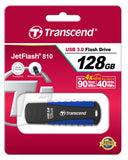 Флаш памет Transcend 128GB JetFlash 810 USB 3.0, read-write: up to 90MBs, 40MBs, Blue