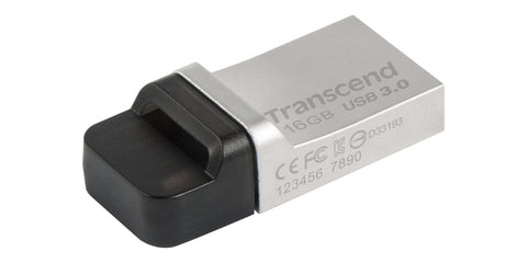 Флаш памет Transcend 16GB JetFlash 880 On-The-Go for ANDROID, USB 3.0, Silver Plating
