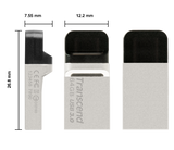 Флаш памет Transcend 16GB JetFlash 880 On-The-Go for ANDROID, USB 3.0, Silver Plating