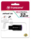 Флаш памет Transcend 32GB JetFlash 360 Hi-Speed USB 2.0, read-write: up to 16MBs, 6MBs, Purple