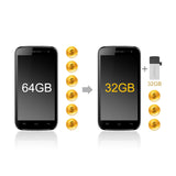 Флаш памет Transcend 32GB JetFlash 380 USB On-The-Go for ANDROID, Gold Plating