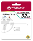 Флаш памет Transcend 32GB JetFlash 510, Silver Plating USB 2.0