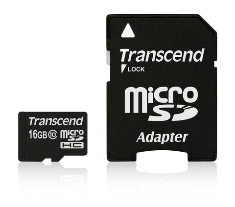 Памет Transcend 16GB microSDHC Class10 with adapter, read-write: up to 20MBs, 17MBs