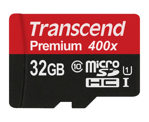 Памет Transcend 32GB microSDXC/SDHC Class 10 UHS-I 400x (Premium), no Adapter, read: up to 60MBs, 400x