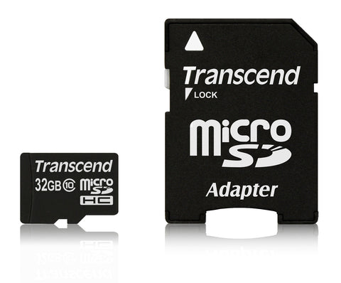 Памет Transcend 32GB microSDHC Class10 with adapter, read-write: up to 20MBs, 17MBs