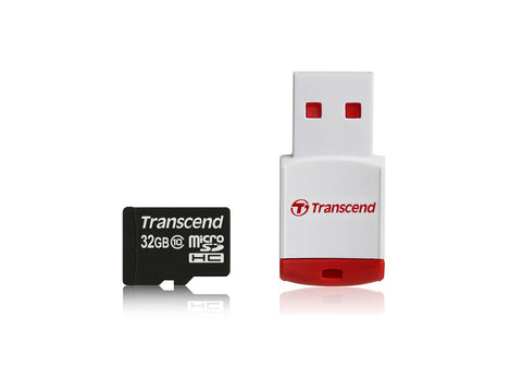 Памет Transcend 32GB microSDHC10 (with reader - Class 10), read-write: up to 20MBs, 17MBs