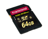 Памет Transcend 64GB SDHC Class 10 UHS-II U3 Card, read-write: up to 285MBs, 180MBs
