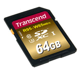Памет Transcend 64GB SDHC UHS-I U3X, read-write: up to 95MBs, 85MB/s