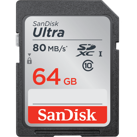 Памет SanDisk 64GB Ultra Class 10 SDXC UHS-I Up to 80MB/s Memory Card, read up to 80 MB/s