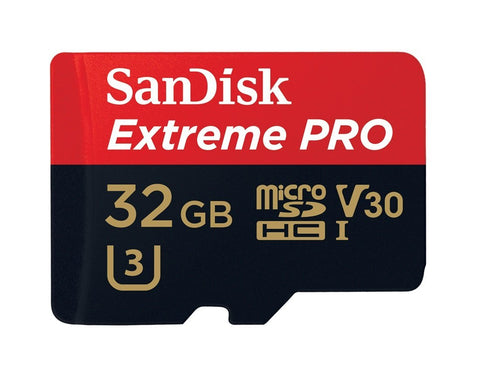 Памет SanDisk Extreme Pro microSDHC 32GB + SD Adapter + Rescue Pro Deluxe 95MB/s V30 UHS-I, read-write: up to 95MBs, 90MBs