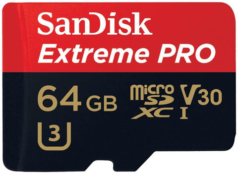 Памет SanDisk Extreme Pro microSDXC 64GB + SD Adapter + Rescue Pro Deluxe 95MB/s V30 UHS-I, read-write: up to 95MBs, 90MBs
