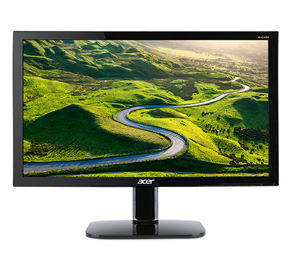 Monitor Acer KA240Hbid (TN+Film), 24" (61 cm), Format: 16:9, Resolution: Full HD (1920x1080), Response time: 5 ms (on/off), Contrast: 100M:1, Brightness: 250 cd/m2, Viewing Angle: 170°/160°, VGA, DVI, HDMI, Acer ComfyView, Acer EcoDisplay, Blue Light Fi