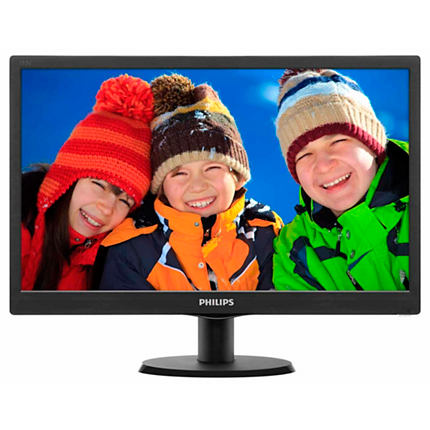 Philips 18.5" Slim LED 1366x768 HD 16:9 5ms 10 000 000:1 VGA, VESA, Piano black