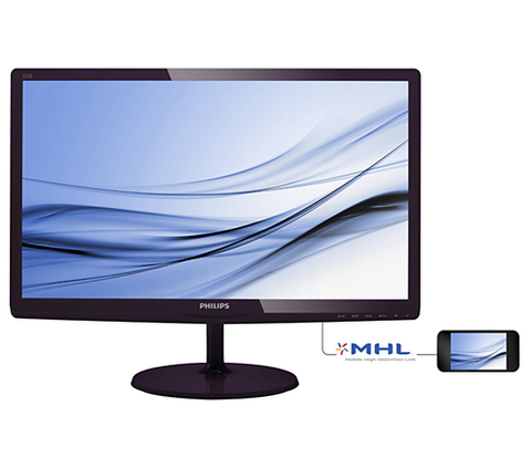 Philips 21.5"  IPS-ADS LCD monitor 1920x1080 FullHD 16:9 5ms Smart Response 250cd/m2 20 000 000:1, VGA/DVI-D/MHL-HDMI, Cherry Black