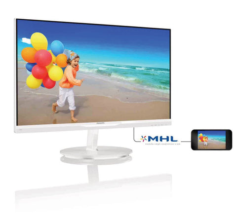 Philips 23" IPS Slim LED 1920x1080 FullHD 16:9 5ms 250cd/m2 20 000 000:1 178/178 2xHDMI, MHL, Speakers, White