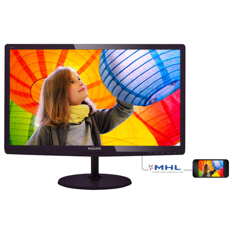 Philips 23.6" LED monitor 1920x1080 FullHD 16:9 2ms Smart Response 250cd/m2 20 000 000:1, VGA/DVI-D/MHL-HDMI, Speakers