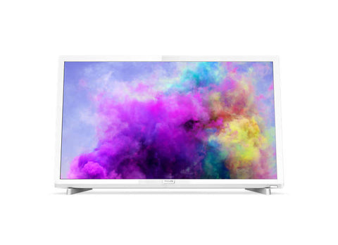 Philips 24" FHD TV, DVB T/C/T2/T2-HD/S/S2,  Incredible Surround, Clear Sound, 6W,  Бял