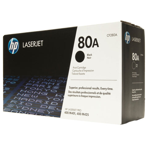 Консуматив HP 80A Original LaserJet cartridge; black; 2700 Page Yield ; 1 - pack; HP LaserJet Pro 400 M401/MFP M425
