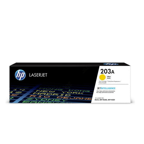 Консуматив HP 203A Original LaserJet Toner Cartridge; Yellow; Page Yield  1,300 pages; HP Color LaserJet Pro M254dw; M254nw; MFP M280nw; M281fdn; M281fdw