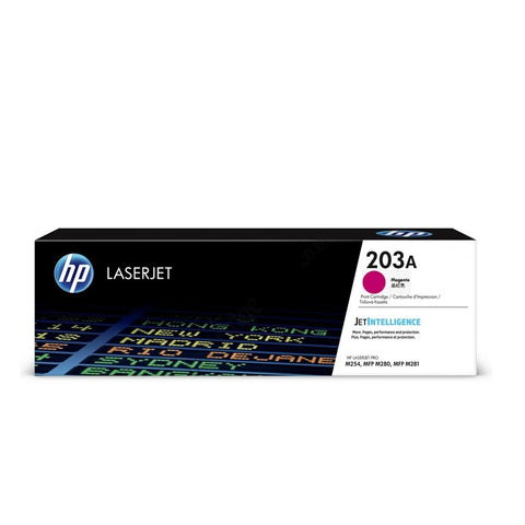 Консуматив HP 203A Original LaserJet Toner Cartridge; Magenta; Page Yield  1,300 pages; HP Color LaserJet Pro M254dw; M254nw; MFP M280nw; M281fdn; M281fdw
