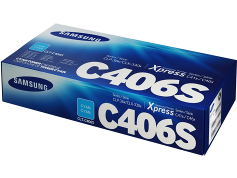 Консуматив Samsung CLT-C406S Cyan Toner Cartridge (up to 1 000 A4 Pages at 5% coverage)* CLP-360/CLP-365 CLX-3300/CLX-3305/ C410W C460W C460FW