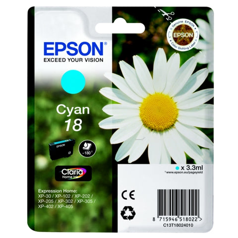 Ink cartridge EPSON Cyan, Claria Home for XP-102, XP-402, XP-405,  XP-405WH, XP-302, XP-305, XP-202