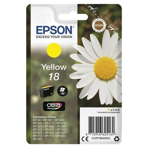 Ink cartridge EPSON Yellow, Claria Home for XP-102, XP-402, XP-405,  XP-405WH, XP-302, XP-305, XP-202