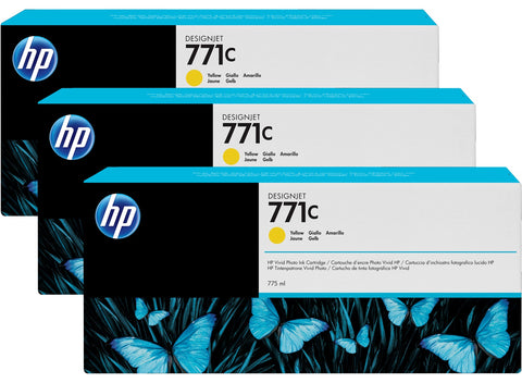 Консуматив HP 771C 3-pack Original Ink Cartridge; Yellow;  ; HP DesignJet Z6200