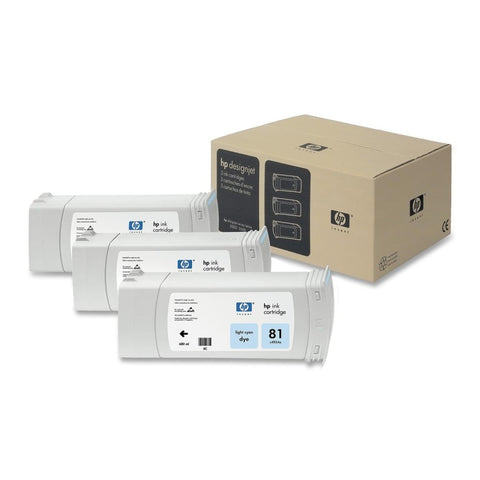Консуматив HP 81 3 - Pack Original Ink Cartridge; Light Cyan;  ; HP Designjet 5000; 5500