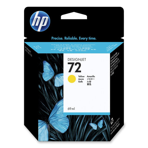 Консуматив HP 72 Standard 1-Pack Original Ink Cartridge; Yellow;  ; HP DesignJet T610, T620, T770, T790, T795; HP DesignJet T1100, T1120, T1200, T1300, T2300