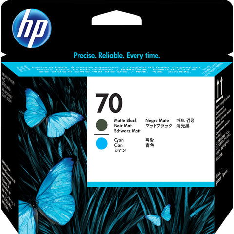 Консуматив HP 70 Standard 1-Pack Original Ink Cartridge; Matte Black + Cyan;  ; HP DesignJet Z2100, Z5200, Z5400