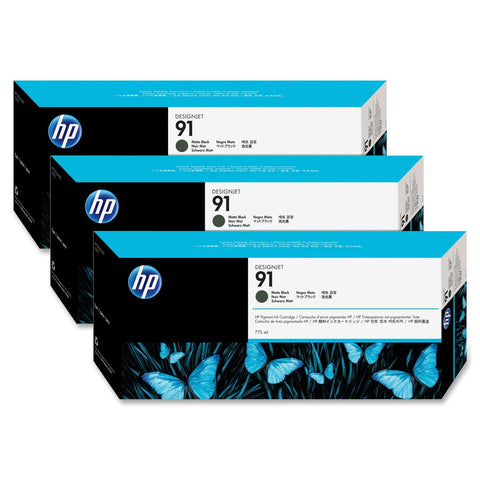 Консуматив HP 91 3 - Pack  Original Ink Cartridge; Matte Black;  ; HP Designjet Z6100