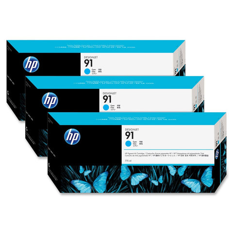 Консуматив HP 91  3 - Pack  Original Ink Cartridge; Cyan 775 ml;  ; HP Designjet Z6100