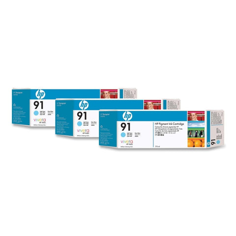 Консуматив HP 91  3 - Pack  Original Ink Cartridge; Light Cyan 775 ml;  ; HP Designjet Z6100