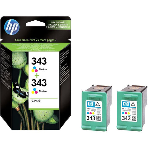 Консуматив HP 343 2-Pack Original Ink Cartridge; Tri-Color;  Page Yield 2*330; HP Officejet K7100; 460; 5740; 6540; 6620; 6840; 9800; 100