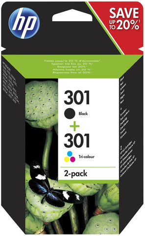 Консуматив HP 301 Combo 2-Pack Original Ink Cartridge; Black/Tri-color;  Page Yield 190/165; HP ENVY 5642; 5644; 5744; 5646; 5540;