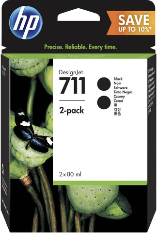 Консуматив HP 711 2 - Pack Original Ink Cartridge; Black;  ; Designjet T120 24" ePrinter, Designjet T520 24" ePrinter, Designjet T520 36" ePrinter