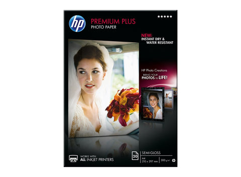 Хартия HP Premium Plus Semi-gloss Photo Paper white 300g/m2 A4 20 sheets 1-pack