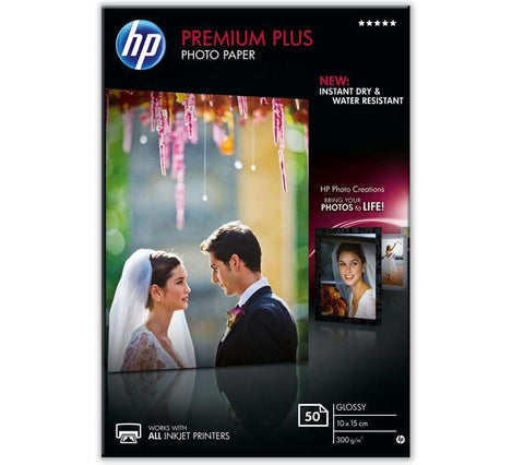 Хартия HP Premium Plus Glossy Photo Paper white 300g/m2 100x150mm 50 sheets 1-pack