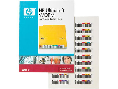 Хартия HPE LTO Ultrium 3 WORM bar code labels 100-pack automation